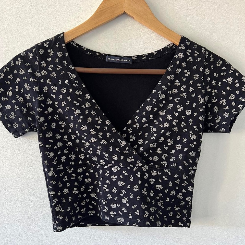 Brandy Melville Navy Floral Amara Top